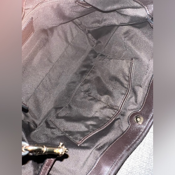 EUC Coach Brown Signature Jacquard Leather Shoulder Bag - Picture 2 of 8